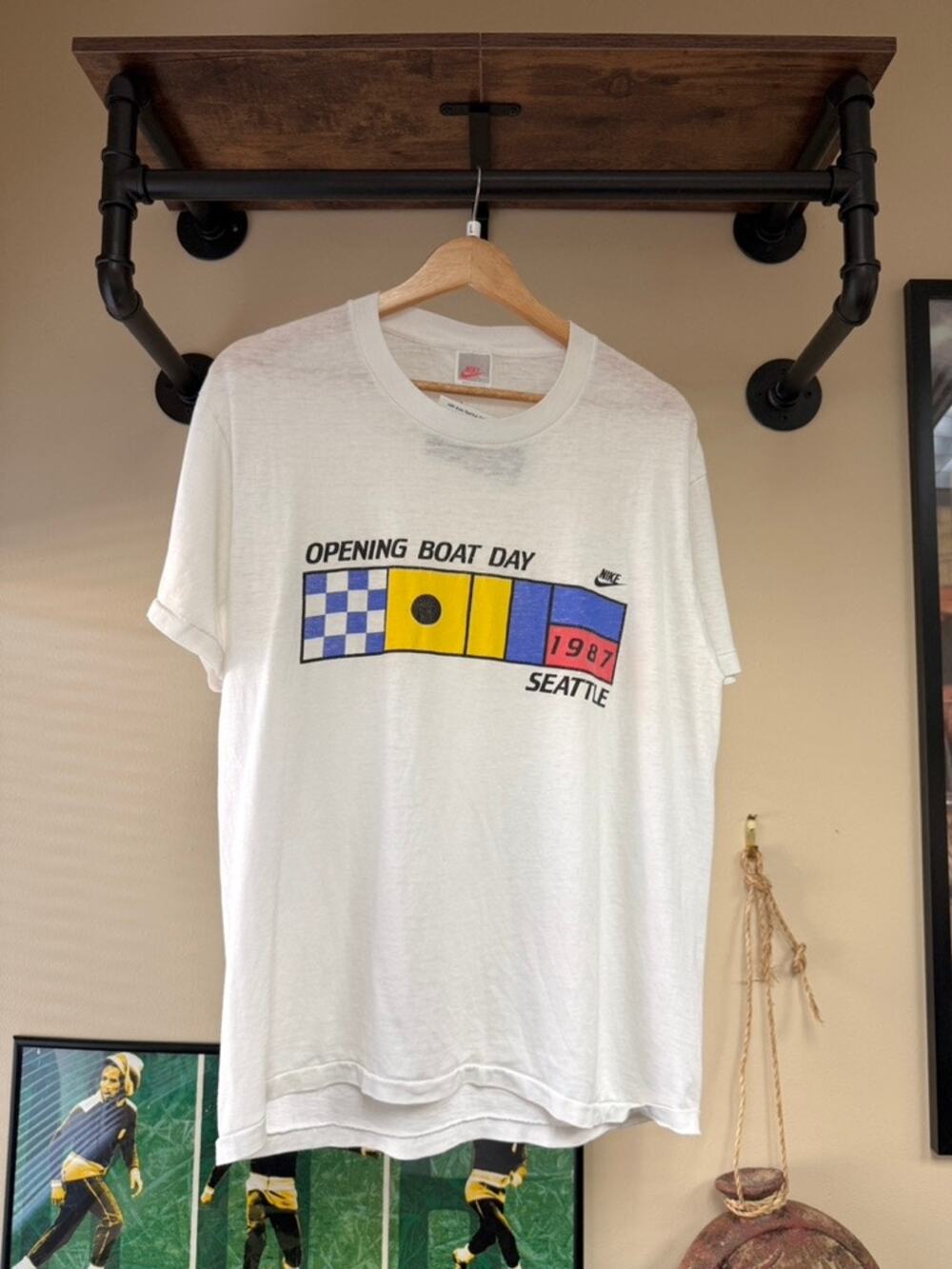 1987 Nike Seattle Opening Boat Day 80s Vintage Tee Shirt Sailing Nautical Sonics
